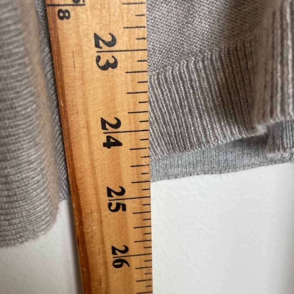 Liz Claiborne Career Open Front Cardigan Size L Color Gray Soft Knit Long Sleeve - Picture 6 of 8